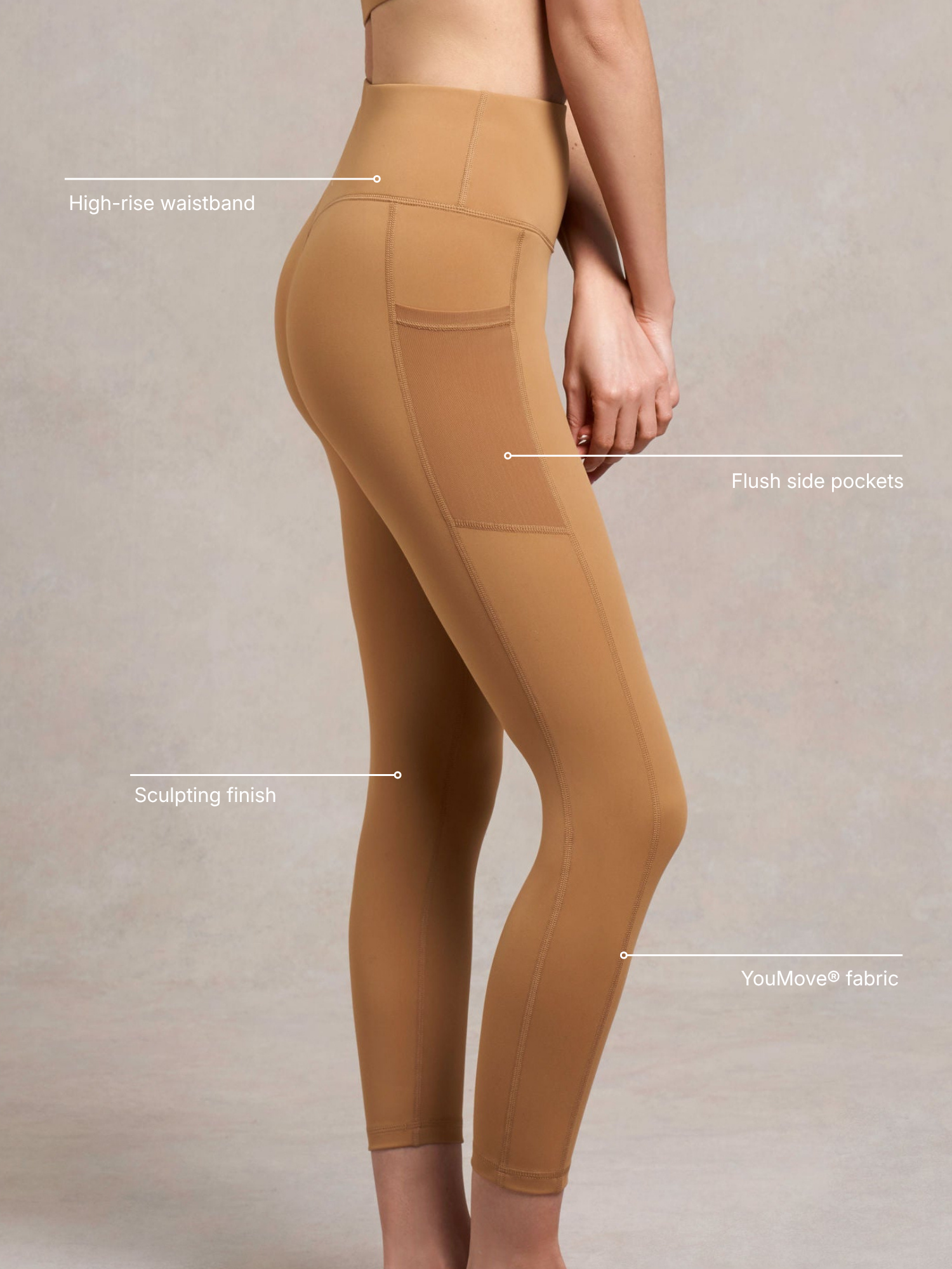 Walton 7/8 Length Legging In Colour Clay