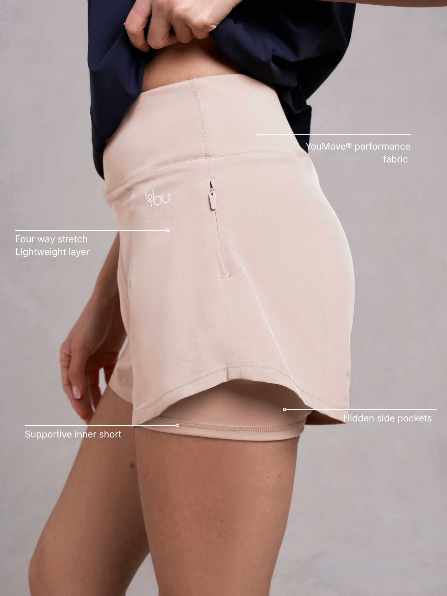 Ashby 2-in-1 Short | rose