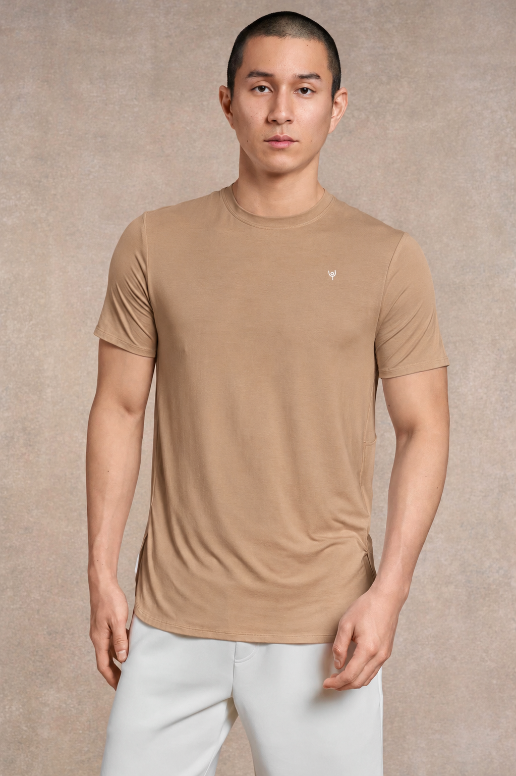 Soft Side Split T- Shirt | tan