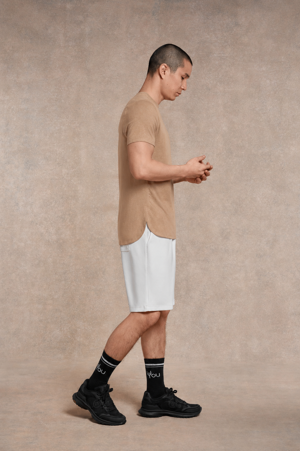 Soft Side Split T- Shirt | tan