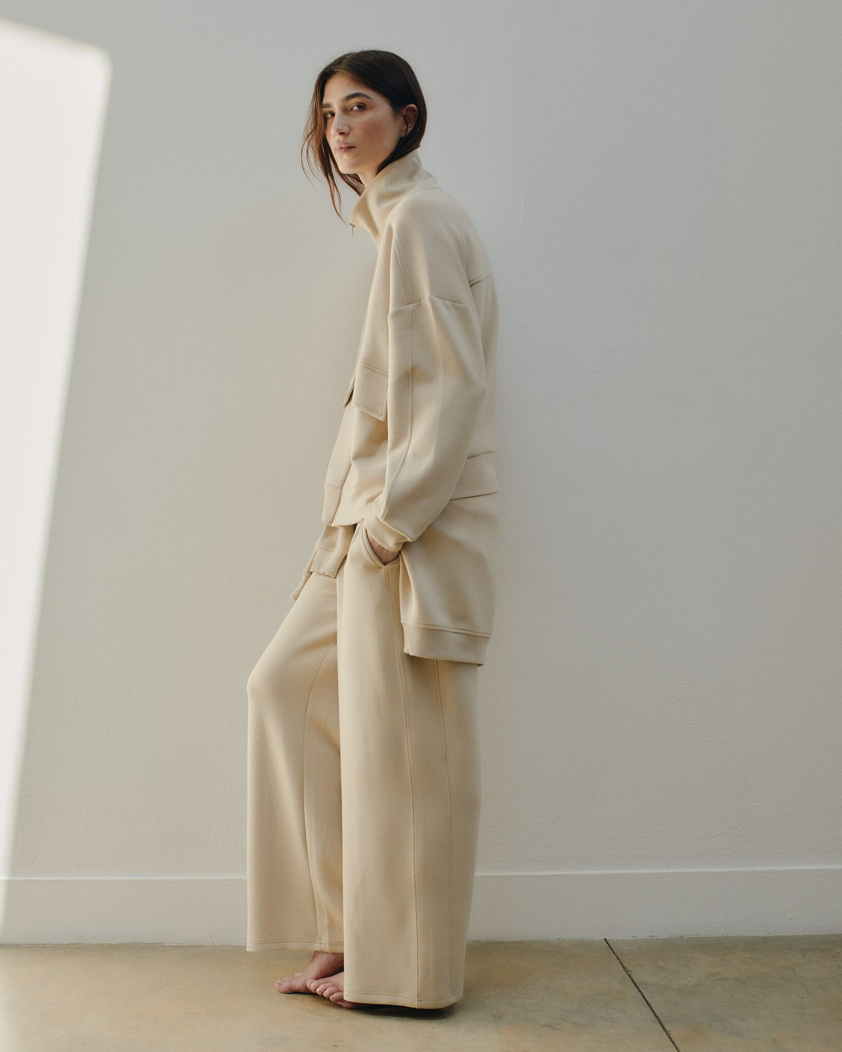 Foxton YouCloud® Wide Leg Trouser | barley