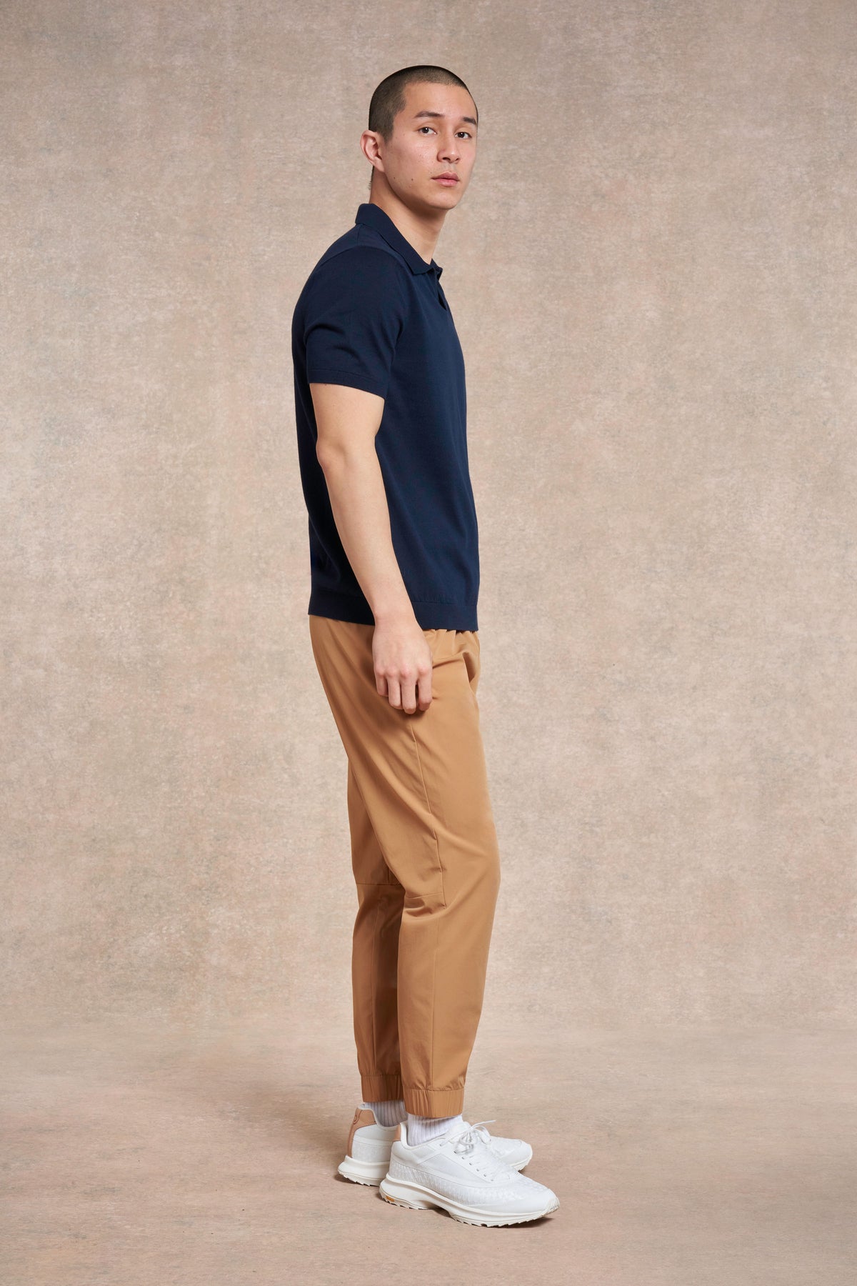 Newbold Camp-Collar Knitted Cotton Polo