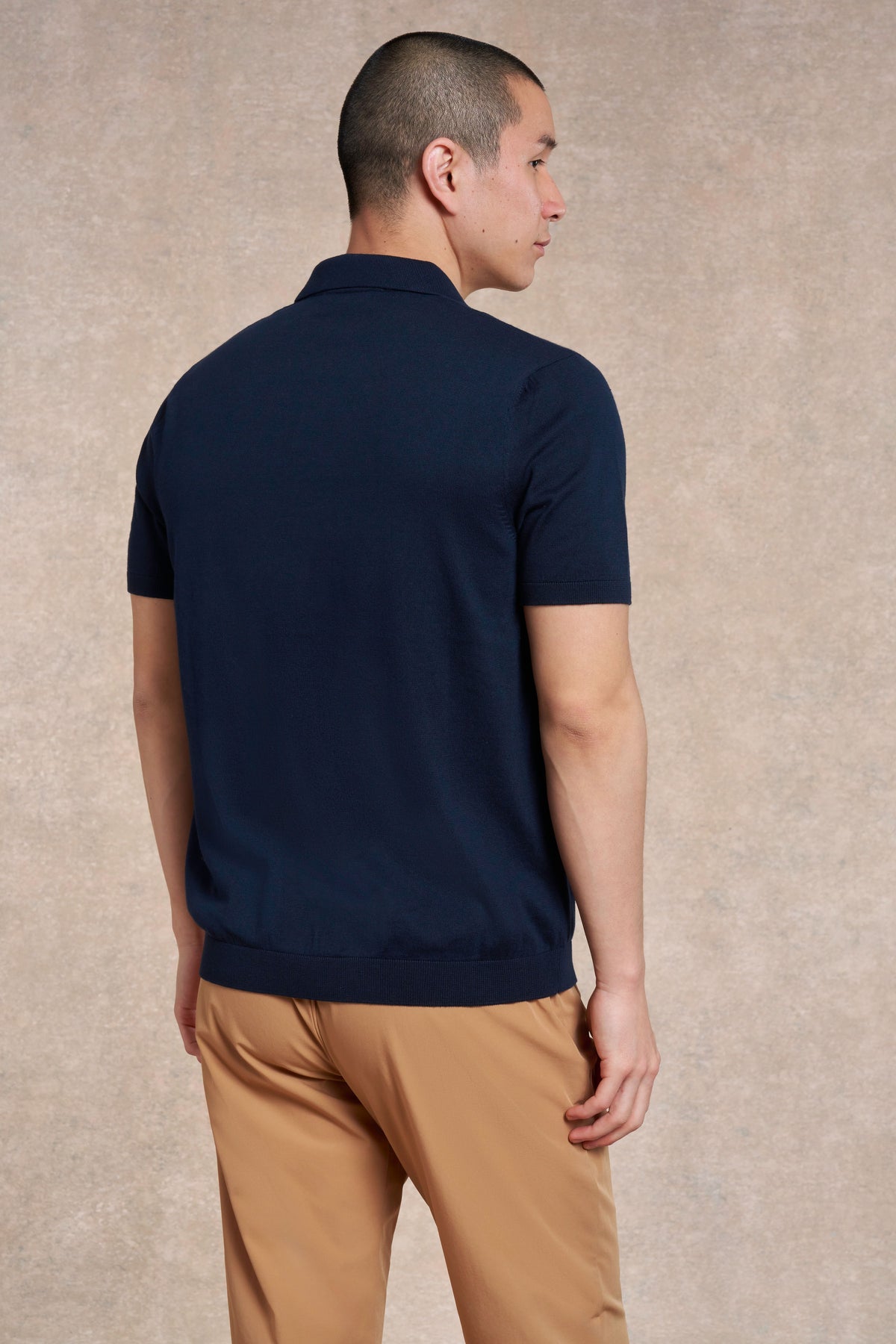 Newbold Camp-Collar Knitted Cotton Polo
