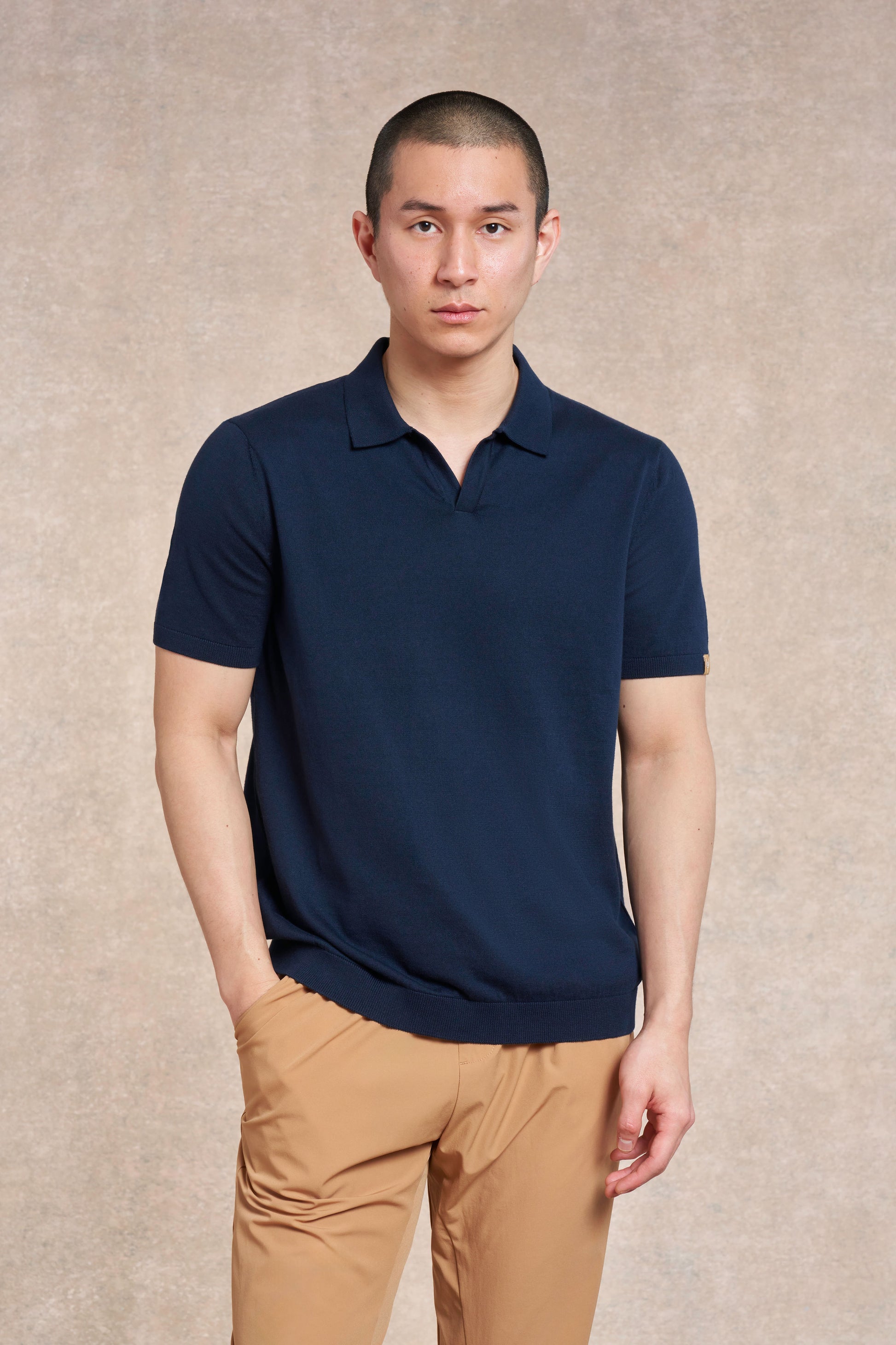Newbold Knitted Polo | navy