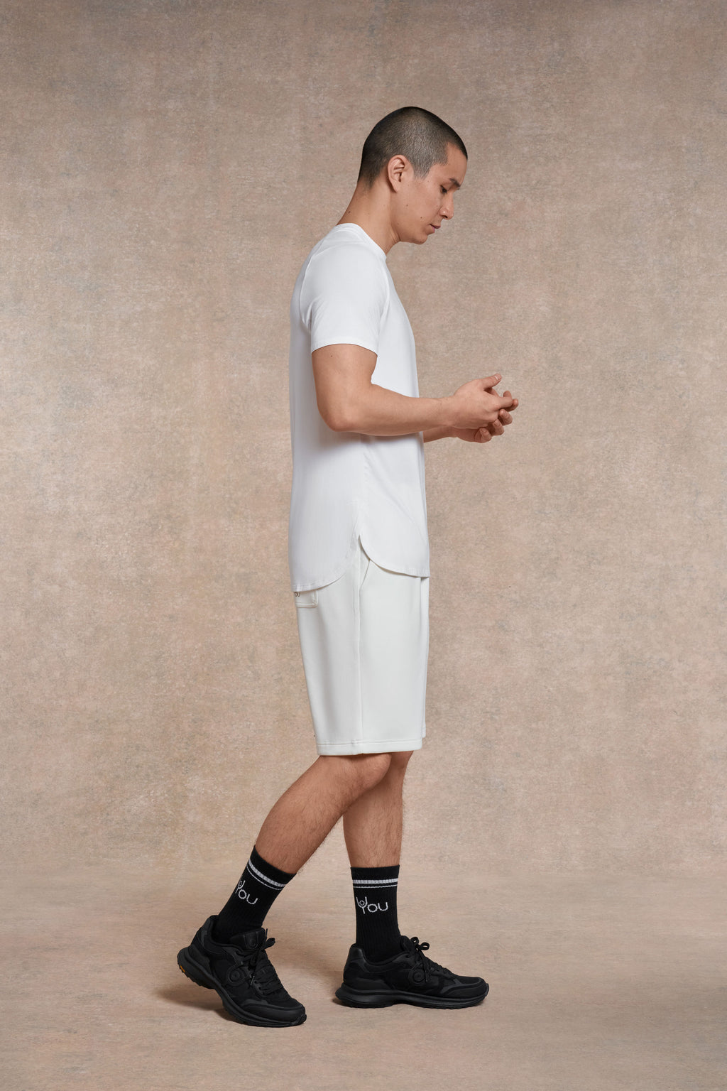 Soft Side Split T- Shirt | white
