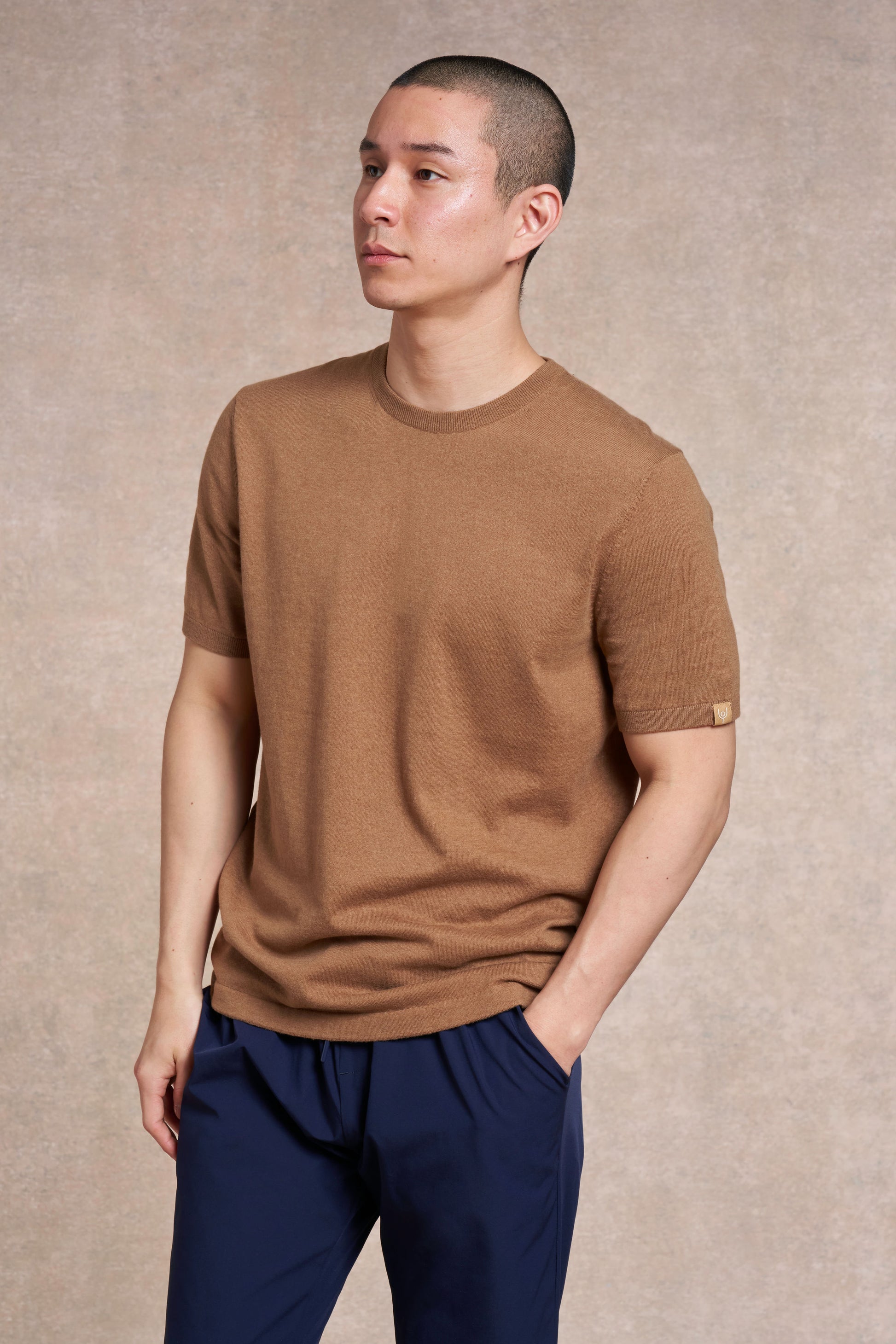 Saddington Knitted T-Shirt | camel