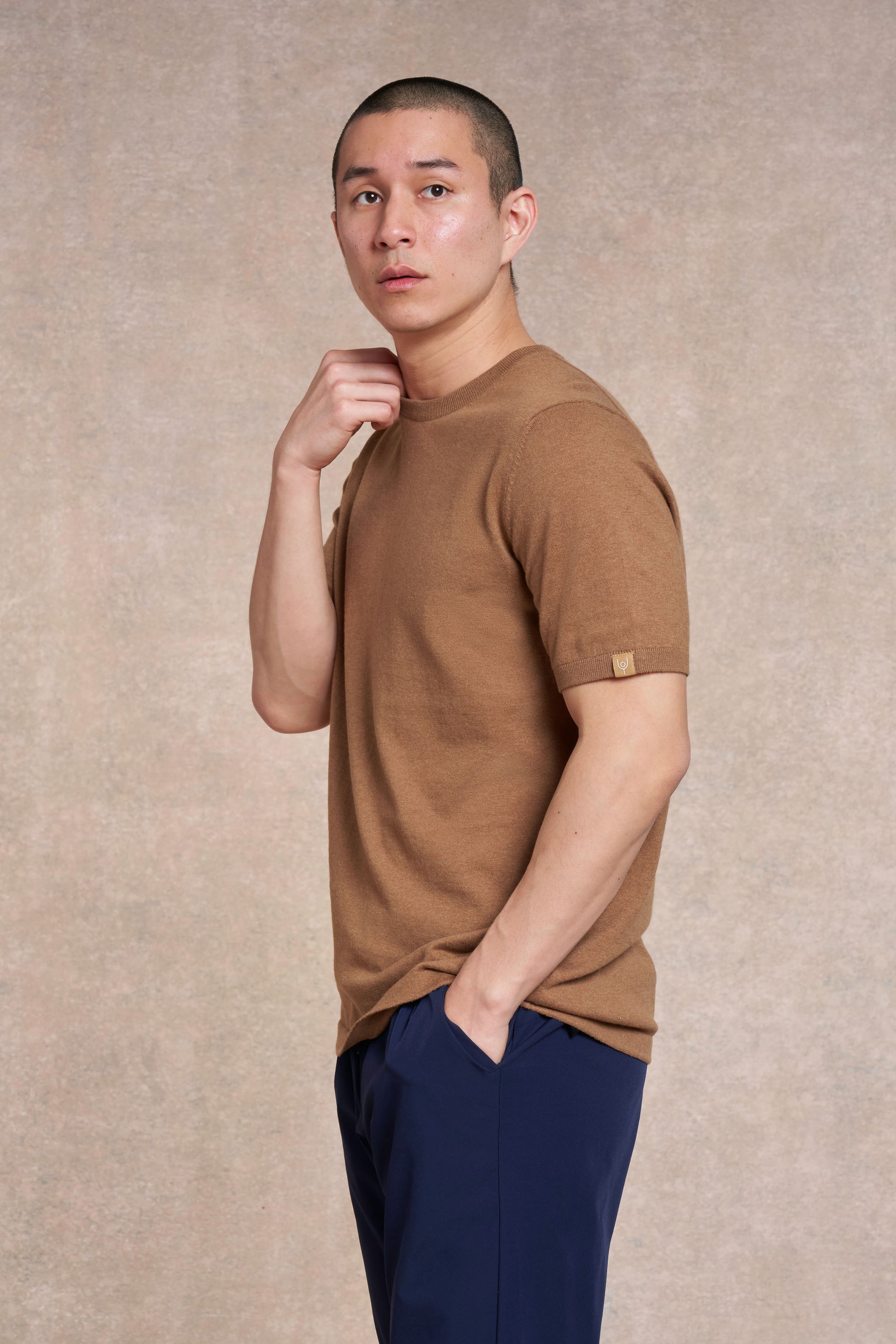 Saddington Knitted T-Shirt | camel