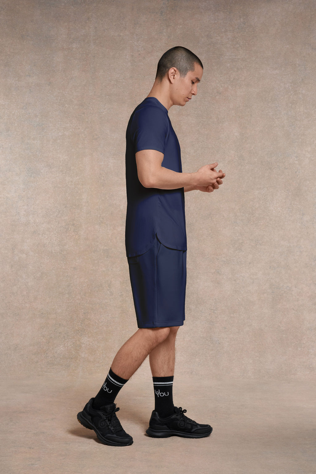 Soft Side Split T- Shirt | navy