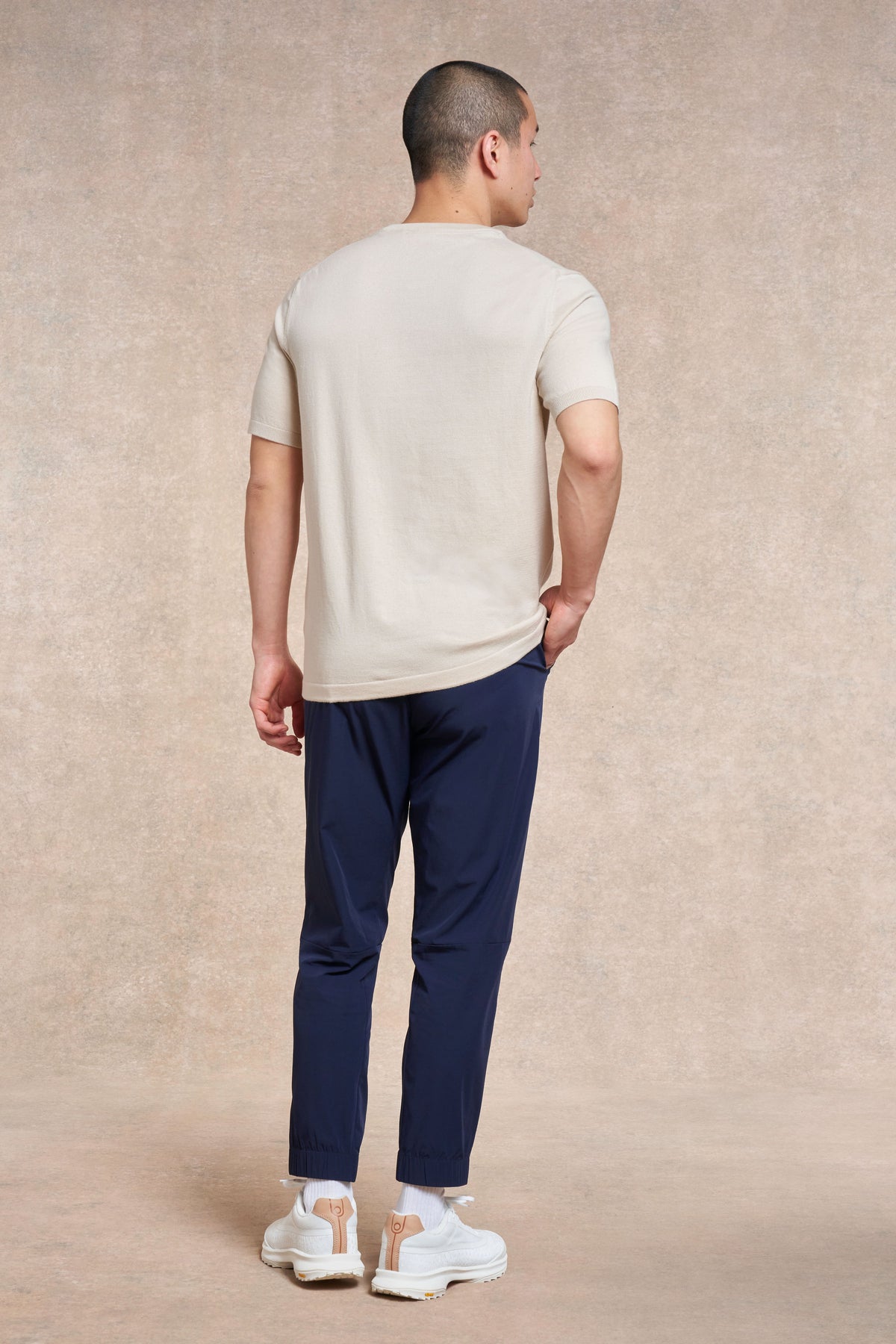 Hallaton V Neck Knitted Cotton T-Shirt