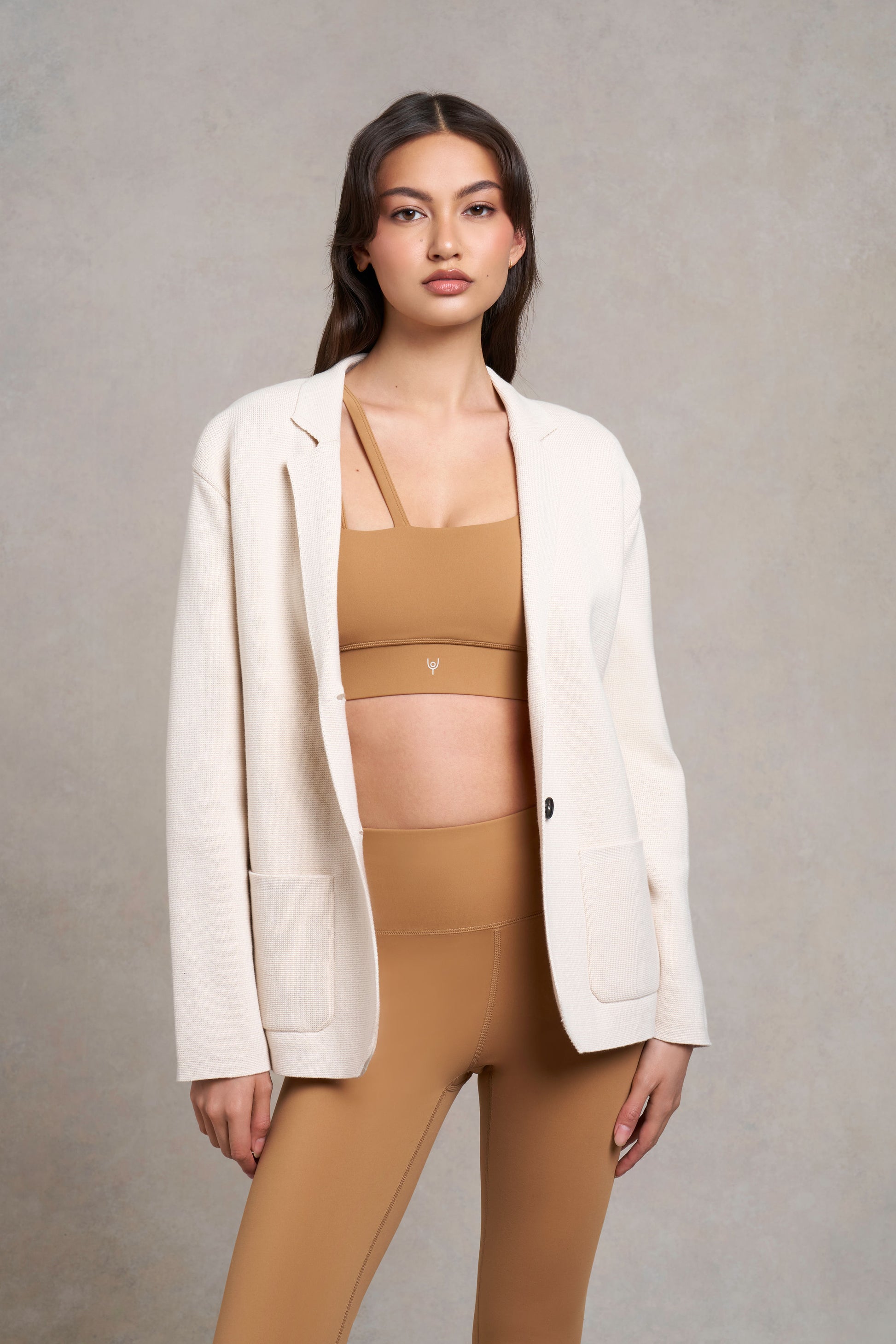 Langton Knitted Blazer | ecru