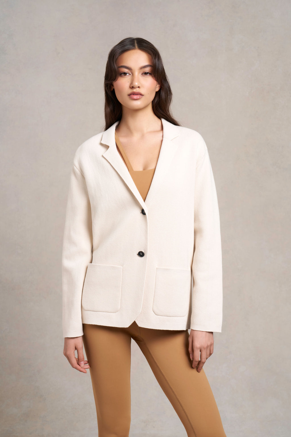 Langton Knitted Blazer | ecru