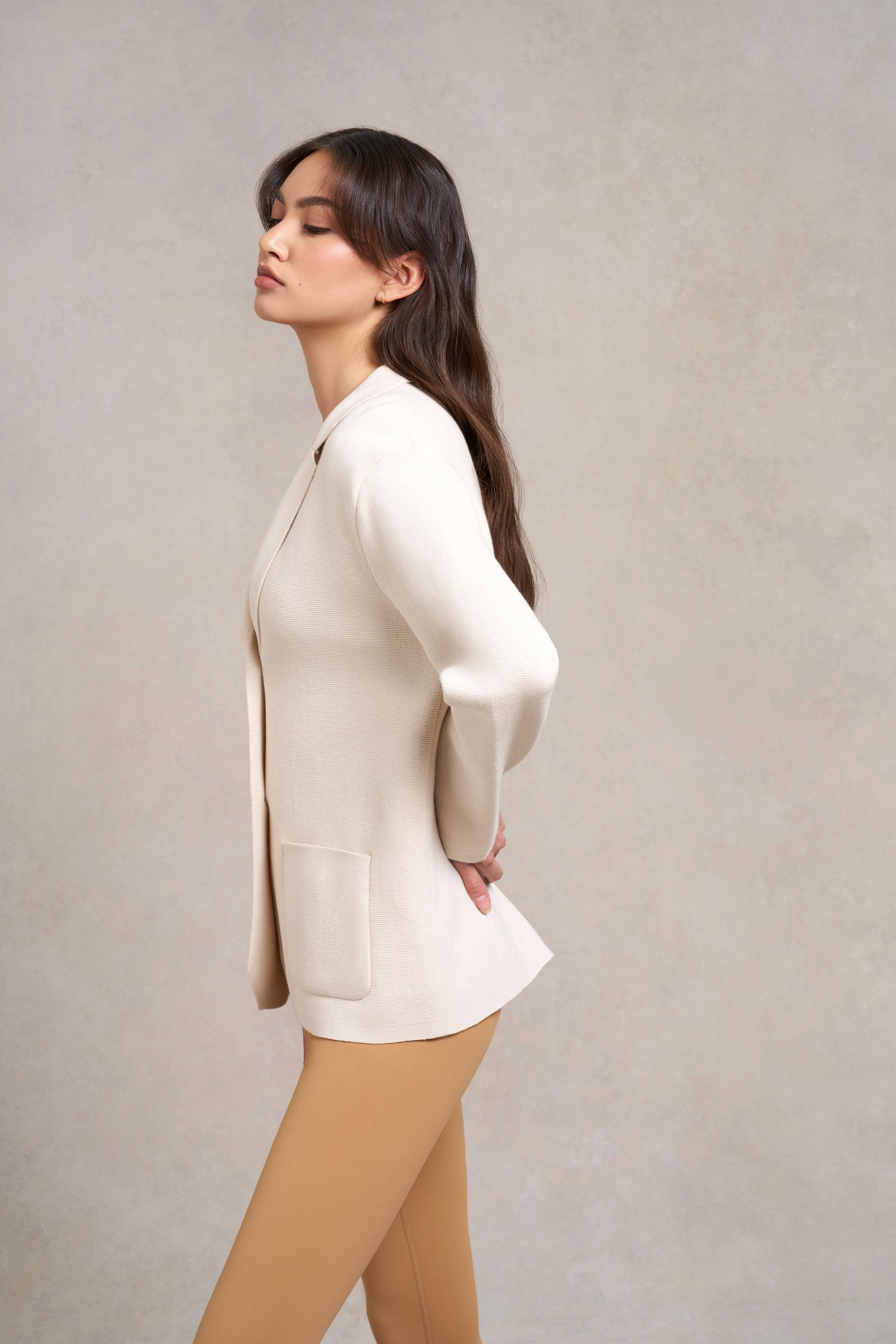 Langton Knitted Blazer | ecru
