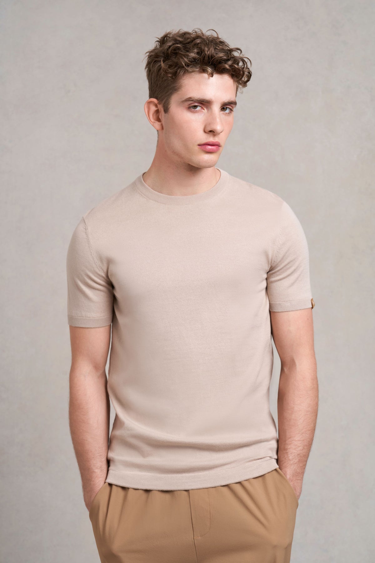 T-shirt lavorata a maglia Saddington | cervo