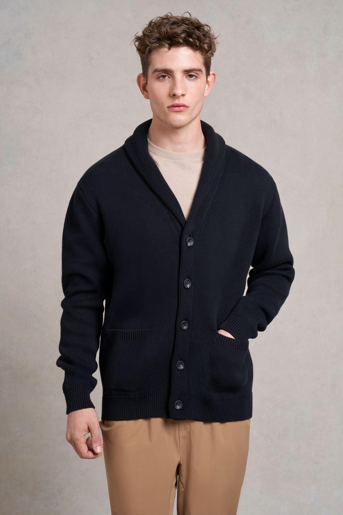 Carlton Shawl Collar Cotton Cardigan