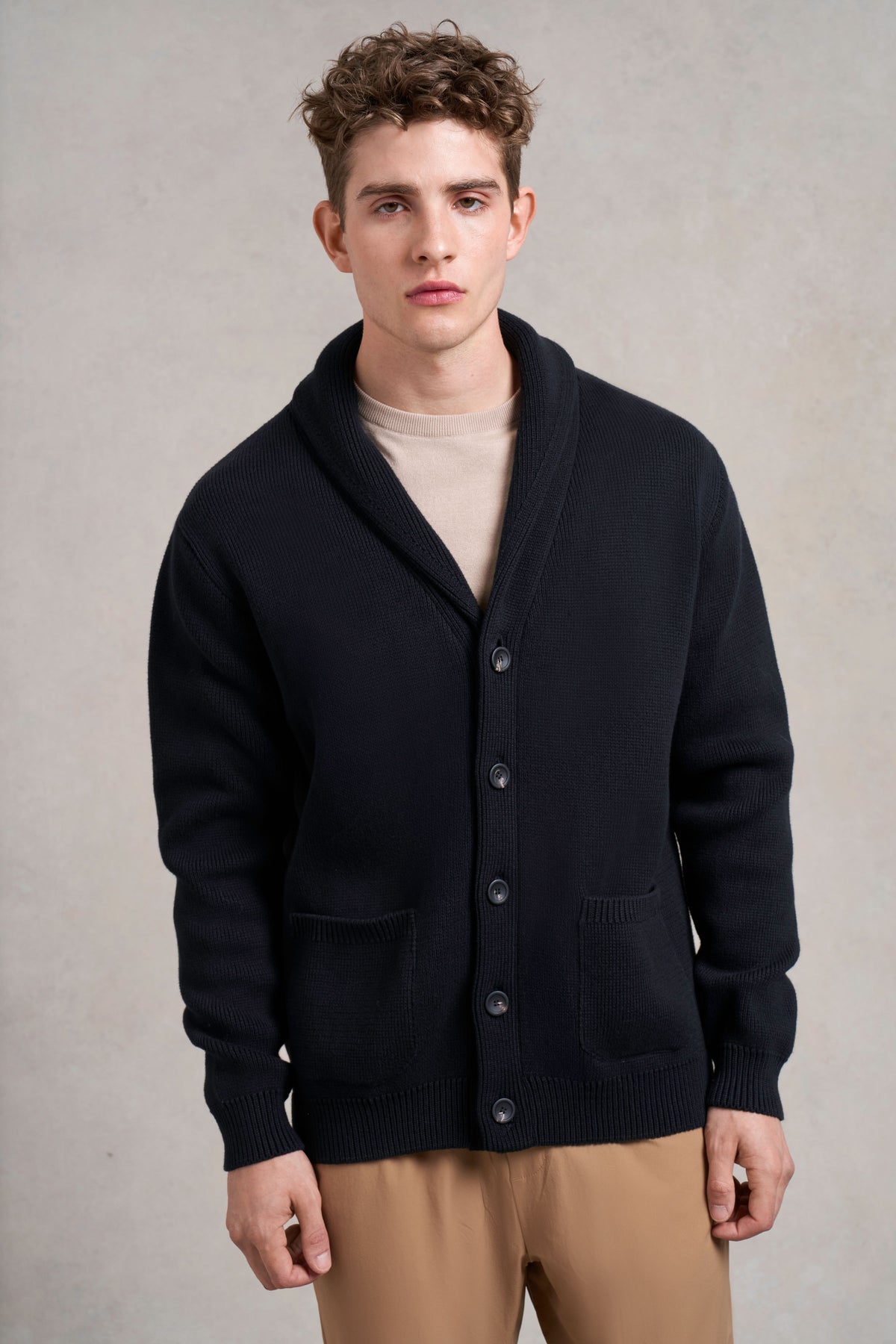Carlton Shawl Collar Cotton Cardigan
