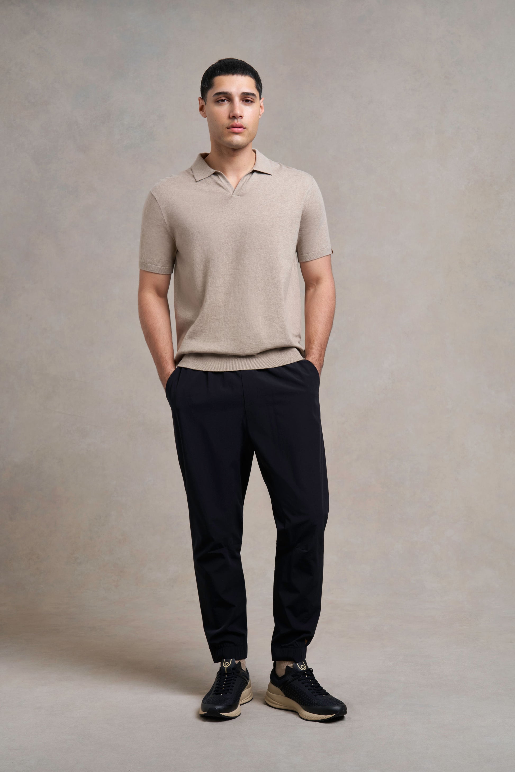 Newbold Knitted Polo | fawn