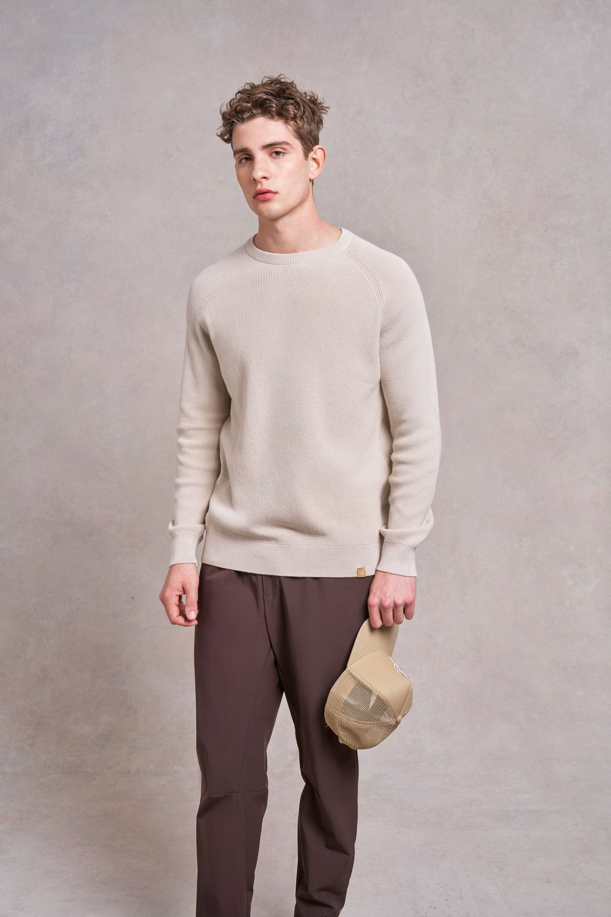Croft Ribbed Knit Cotton Jumper birch