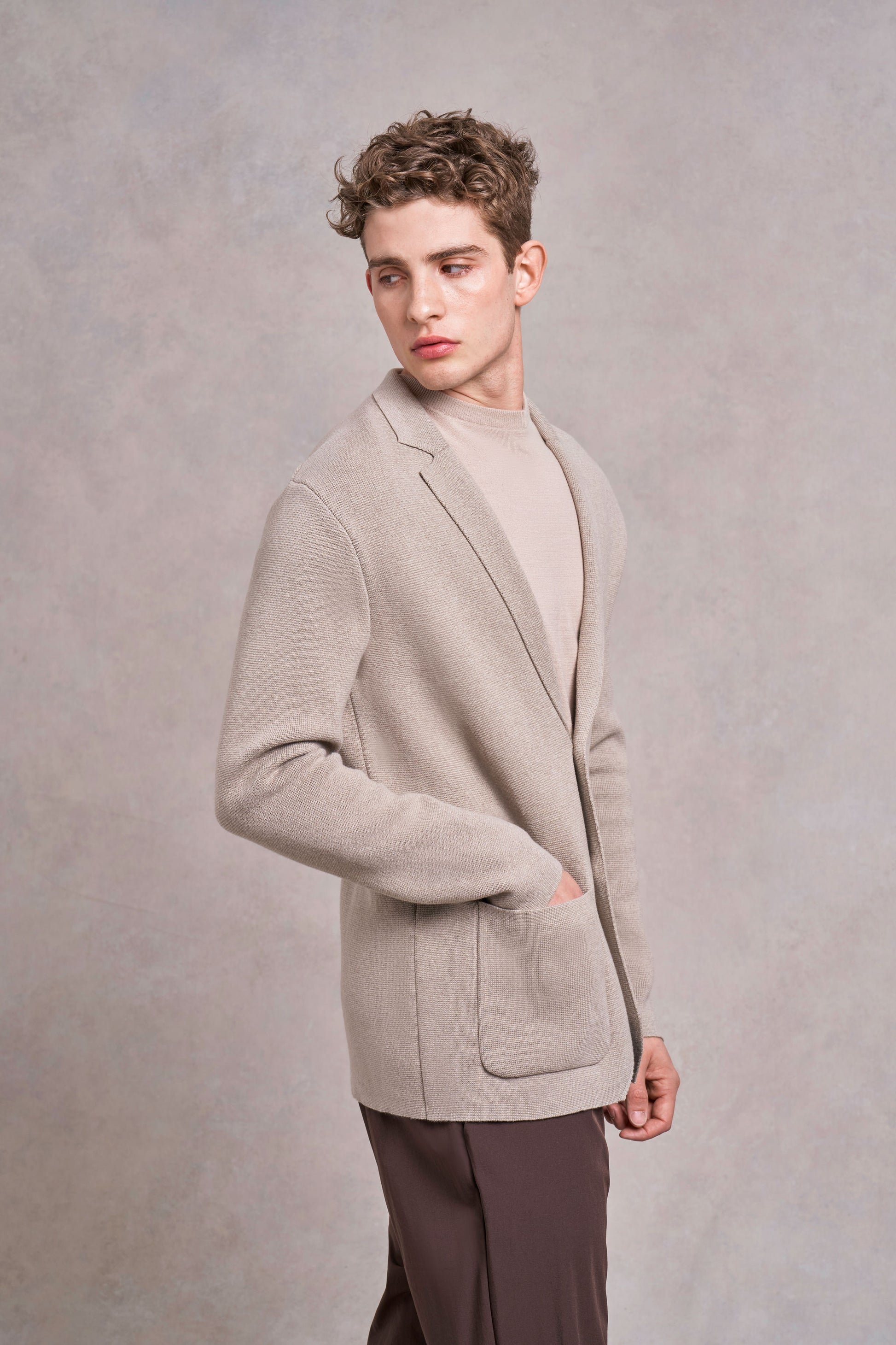 Charley Knitted Blazer | fawn