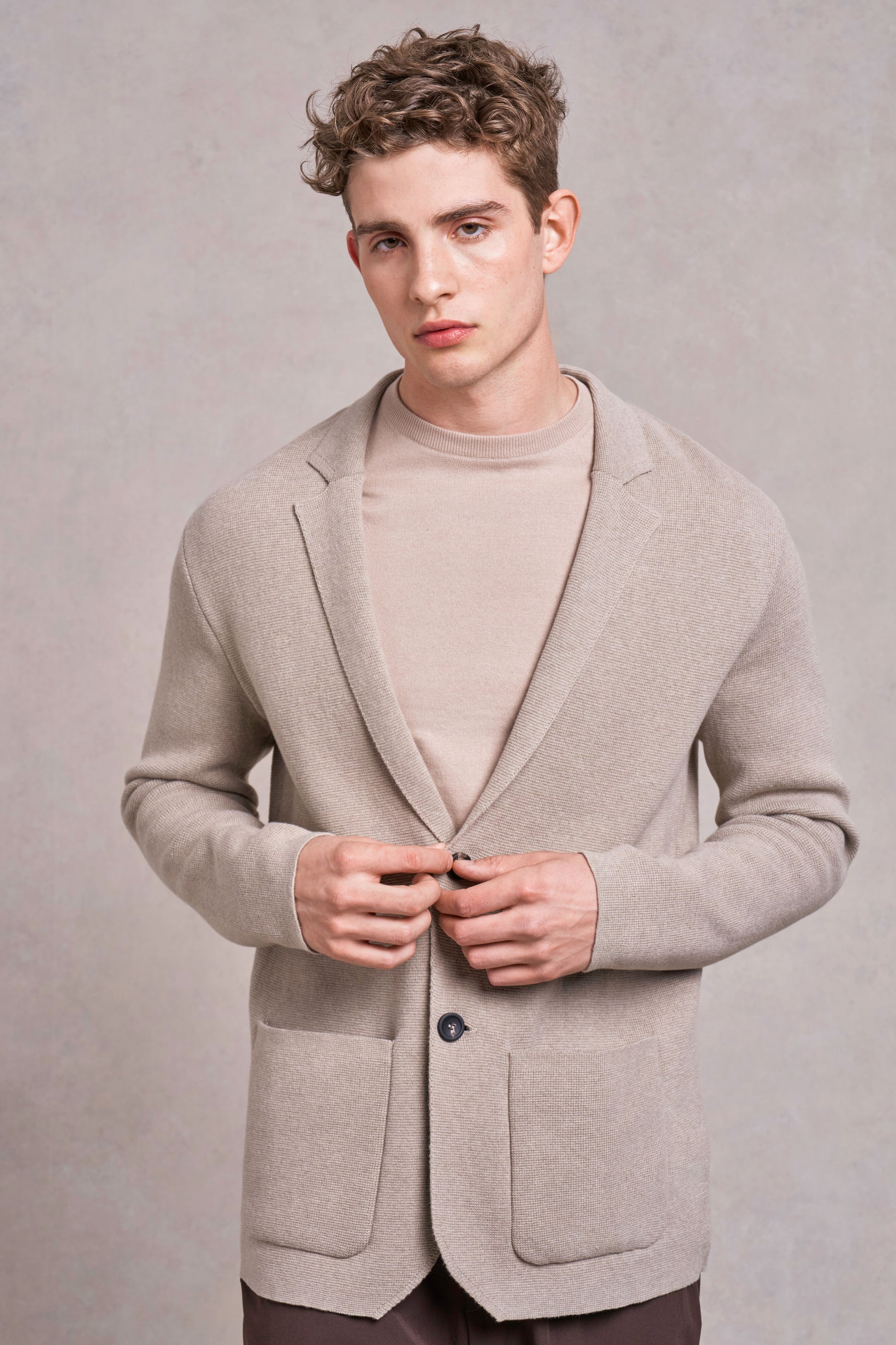 Charley Knitted Blazer | fawn