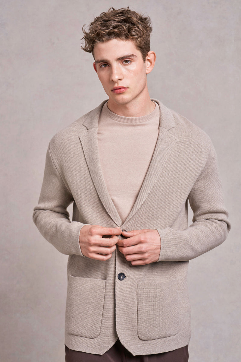 Charley Slim Fit Knitted Cotton Blazer