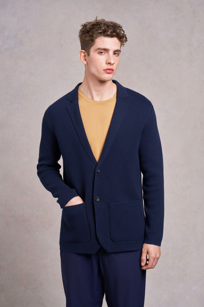 Charley Slim Fit Knitted Cotton Blazer