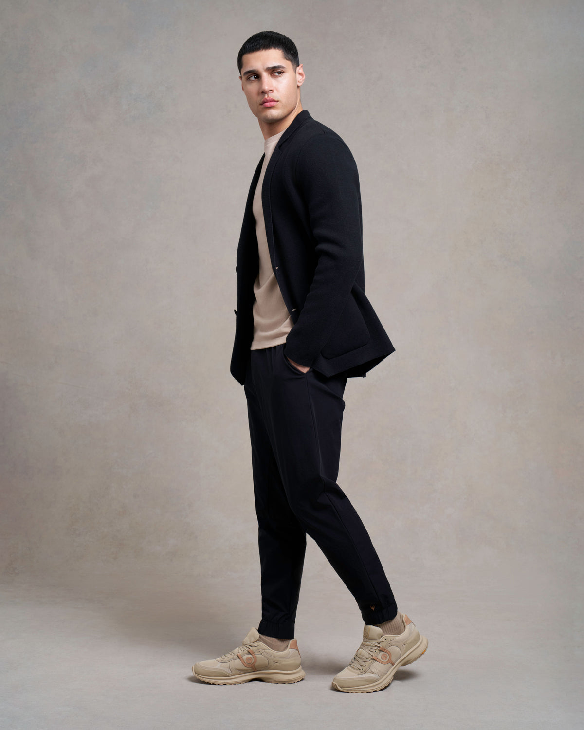 Blazer lavorato a maglia Charley | nero