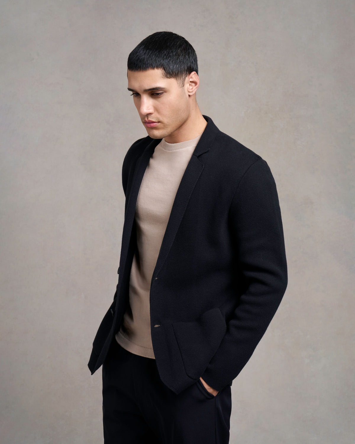 Blazer lavorato a maglia Charley | nero