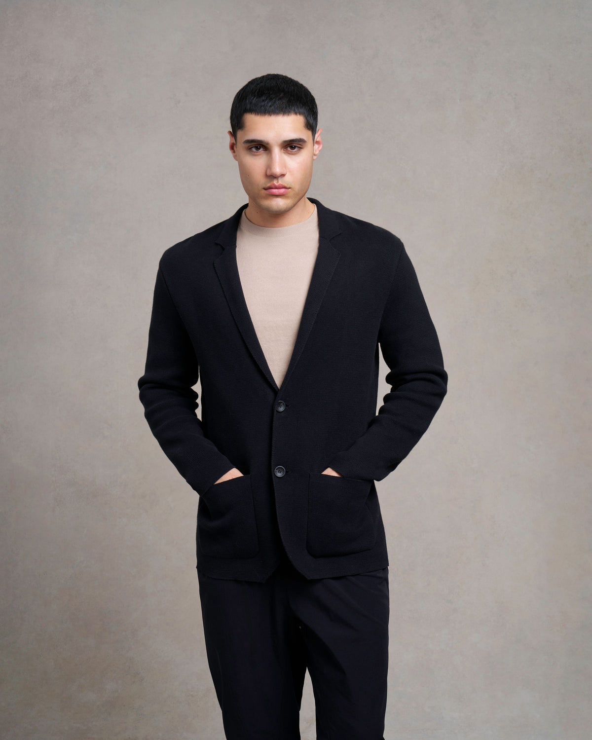 Charley Slim Fit Knitted Cotton Blazer