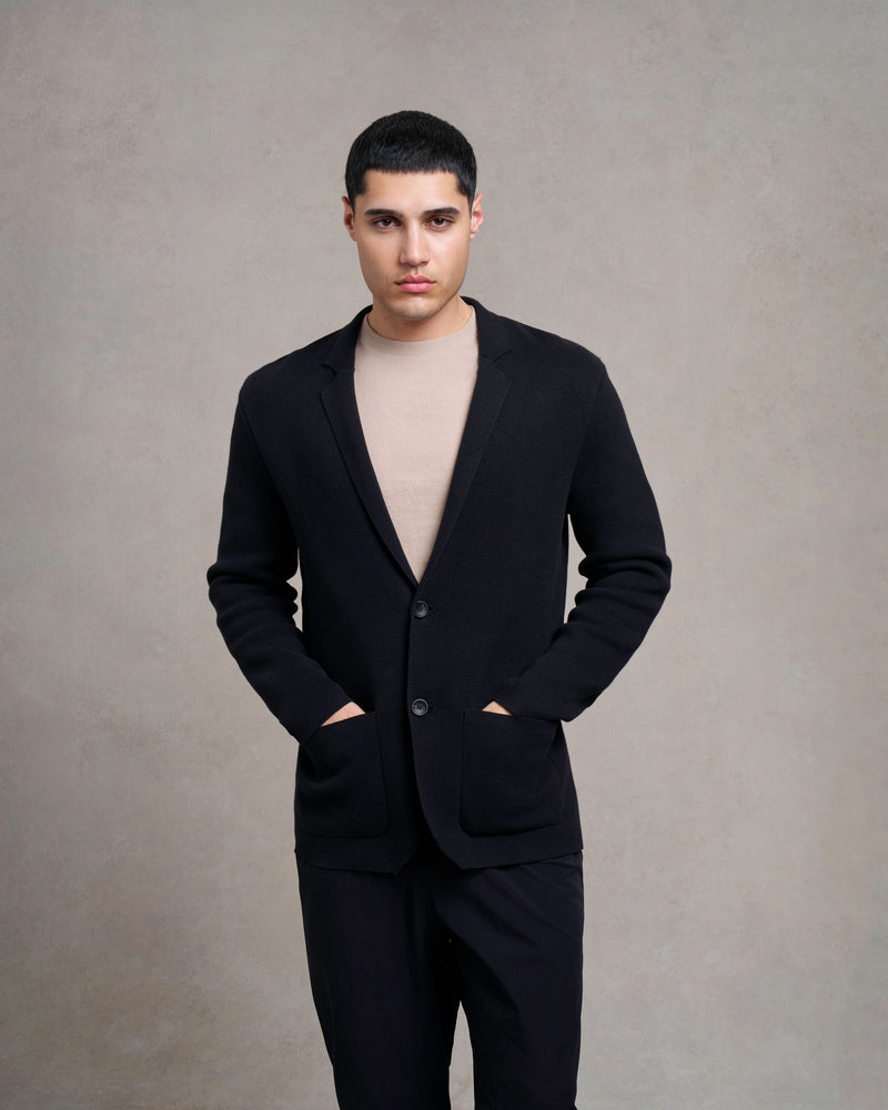 Charley Slim Fit Knitted Cotton Blazer