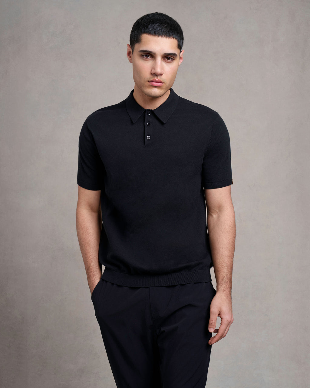 Pickwell Knitted Polo | black