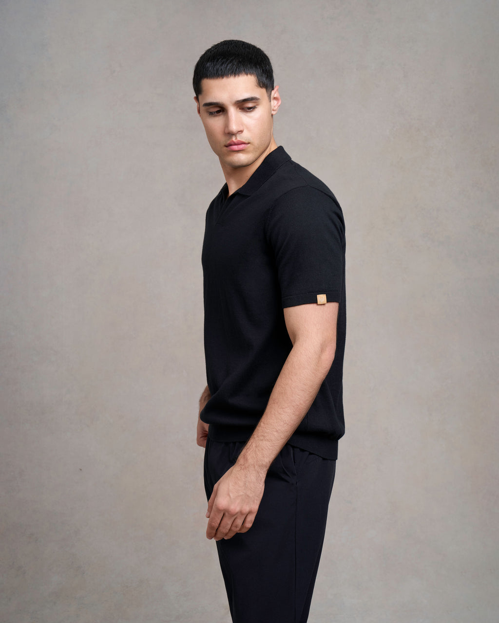 Newbold Knitted Polo | black