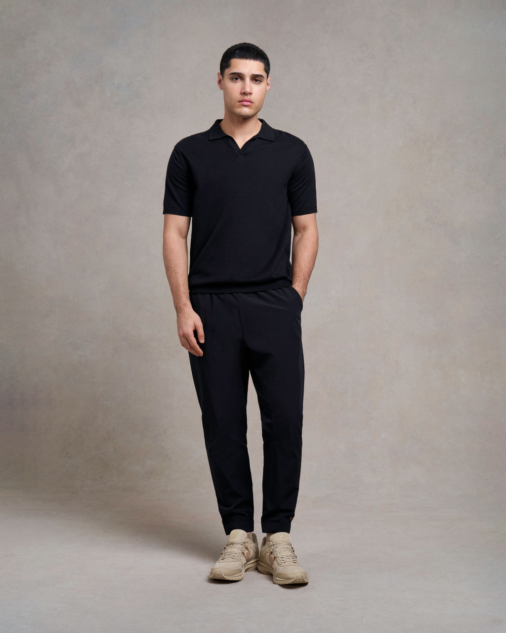 Newbold Knitted Polo | black