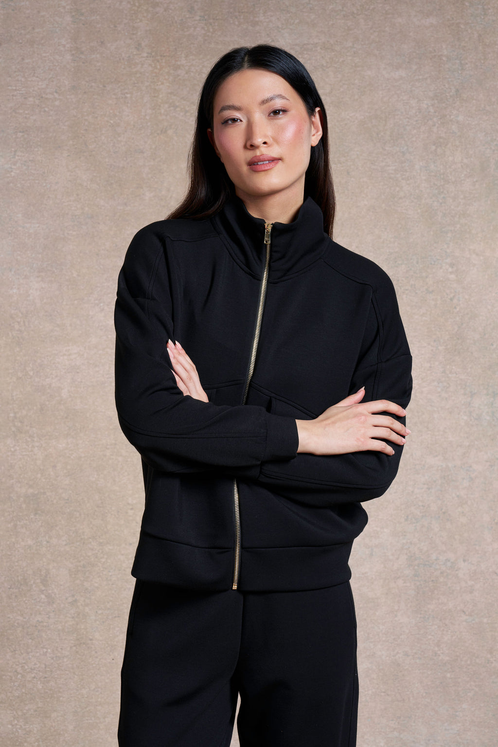 Oakland Zip Through Sweatshirt | black