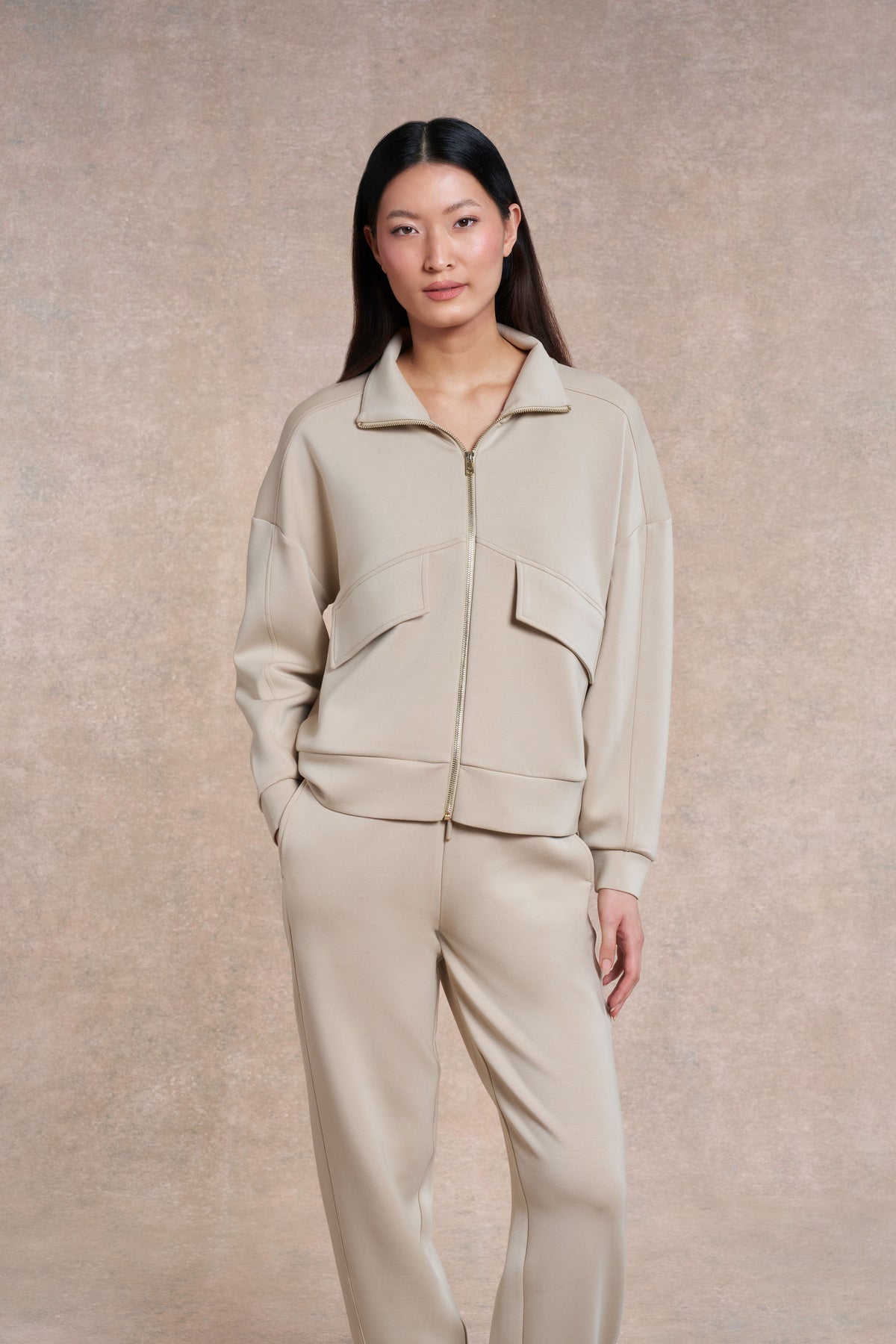 Oakland Zip Through Sweatshirt barley