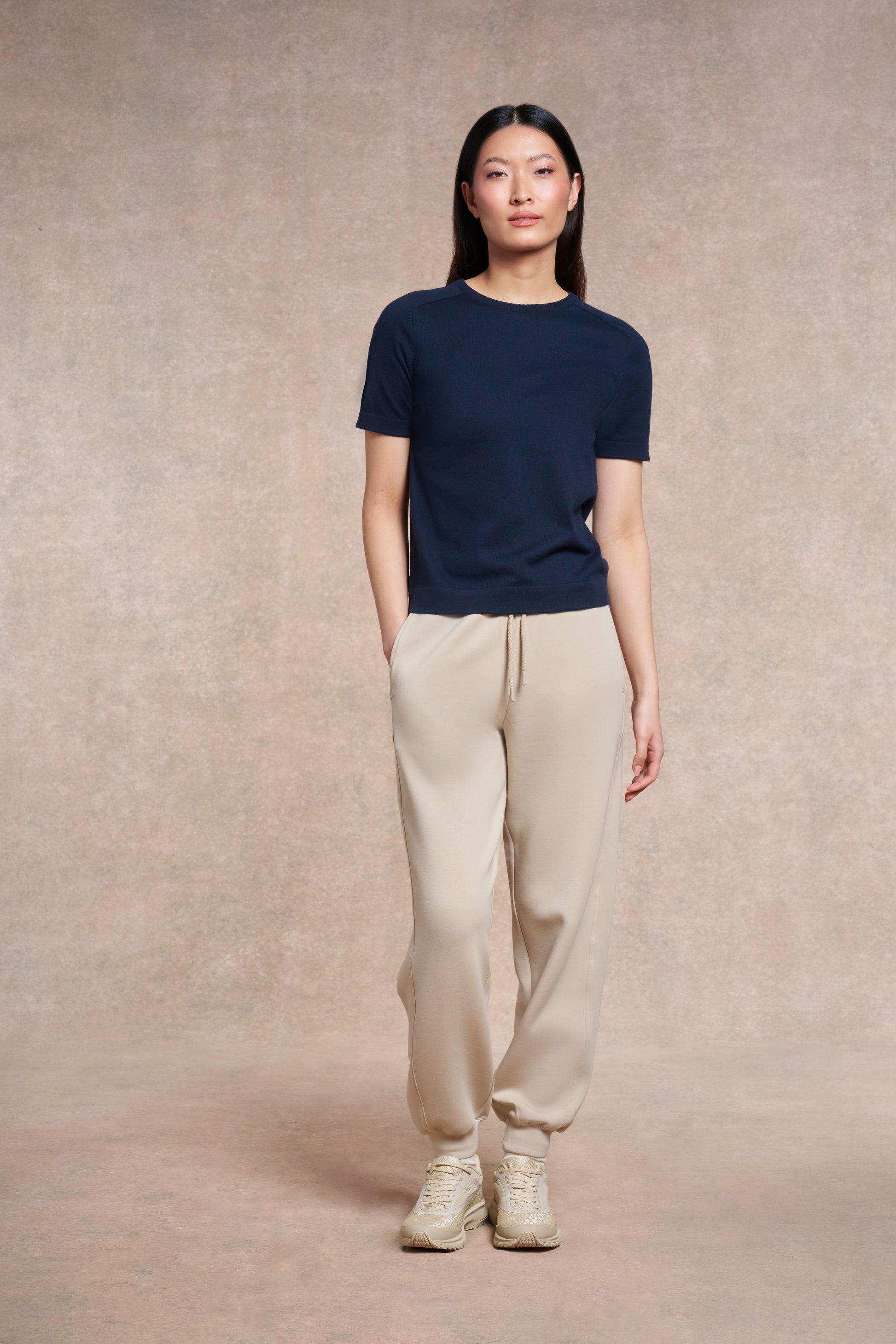 Somerby Knitted T-Shirt | navy