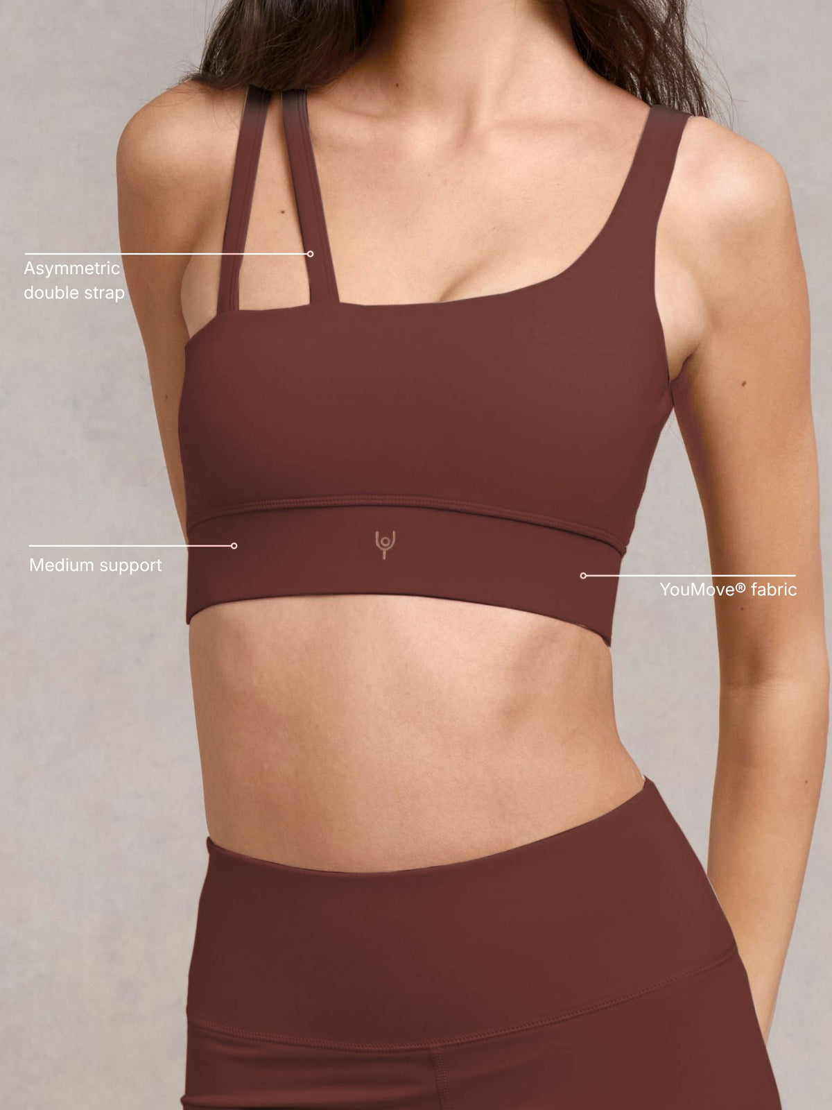Glen YouMove® Asymetric Sports Bra In Colour Potting Soil